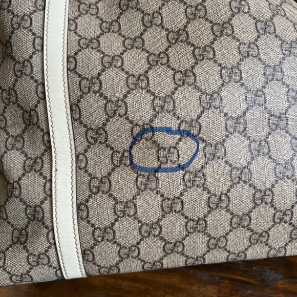 GUCCI “Joy” GG Monogram Tote With White Leather Trim - Picture 17 of 17